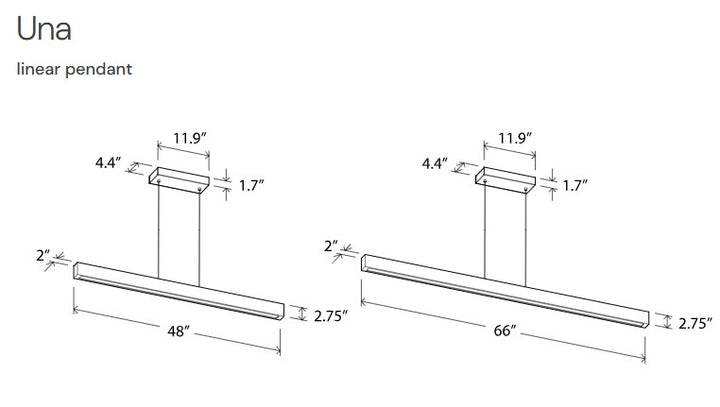 Una LED Linear Pendant Linear Pendants Cerno