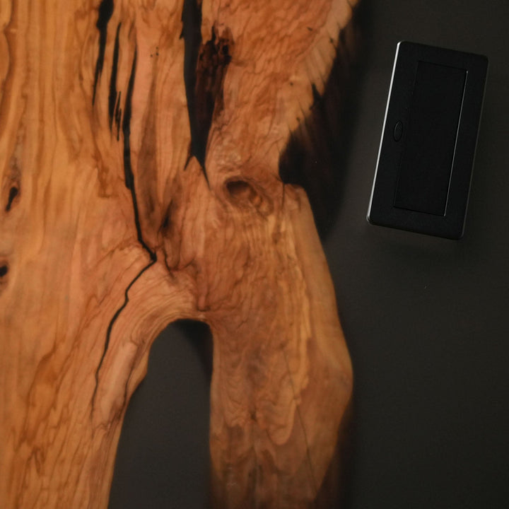 Olive Wood Black Epoxy Conference Table by Thomas Dawn