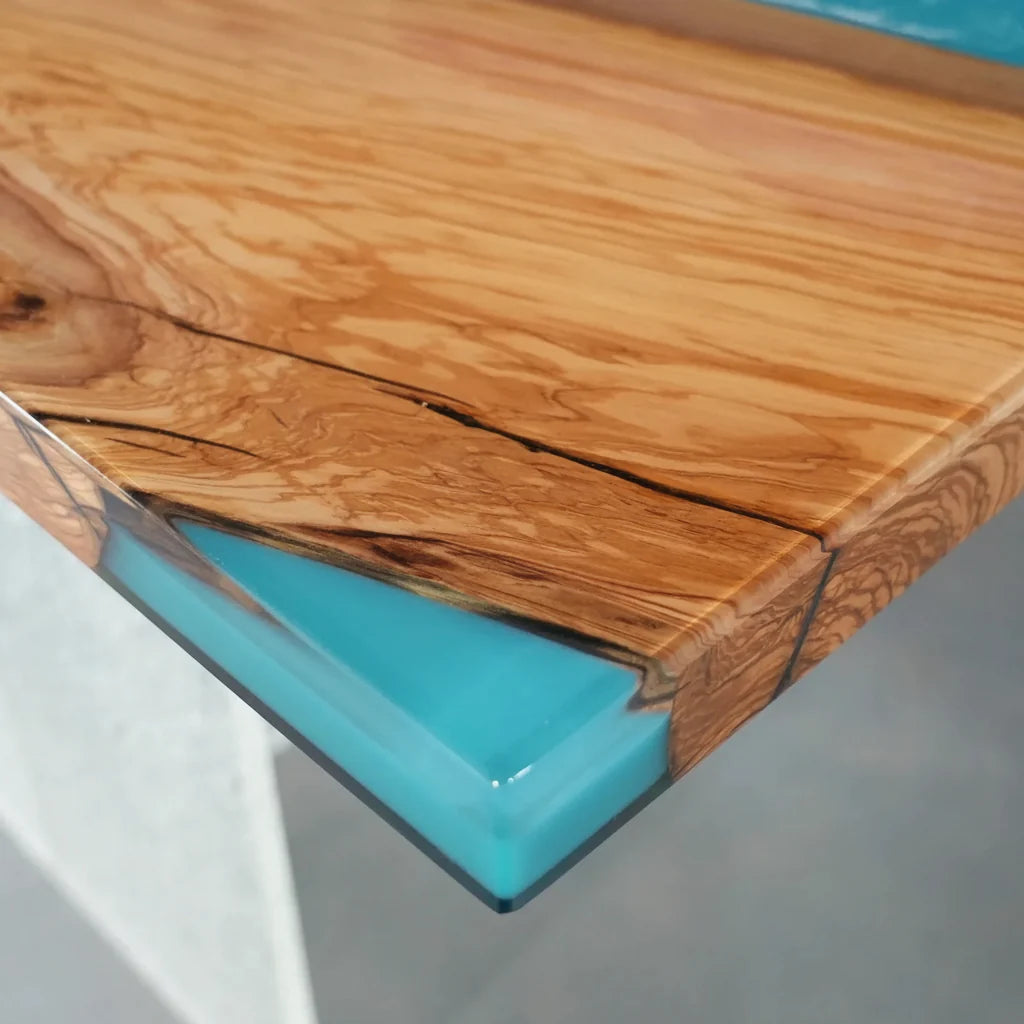 Olive Wood Ocean Wave Console Table by Thomas Dawn