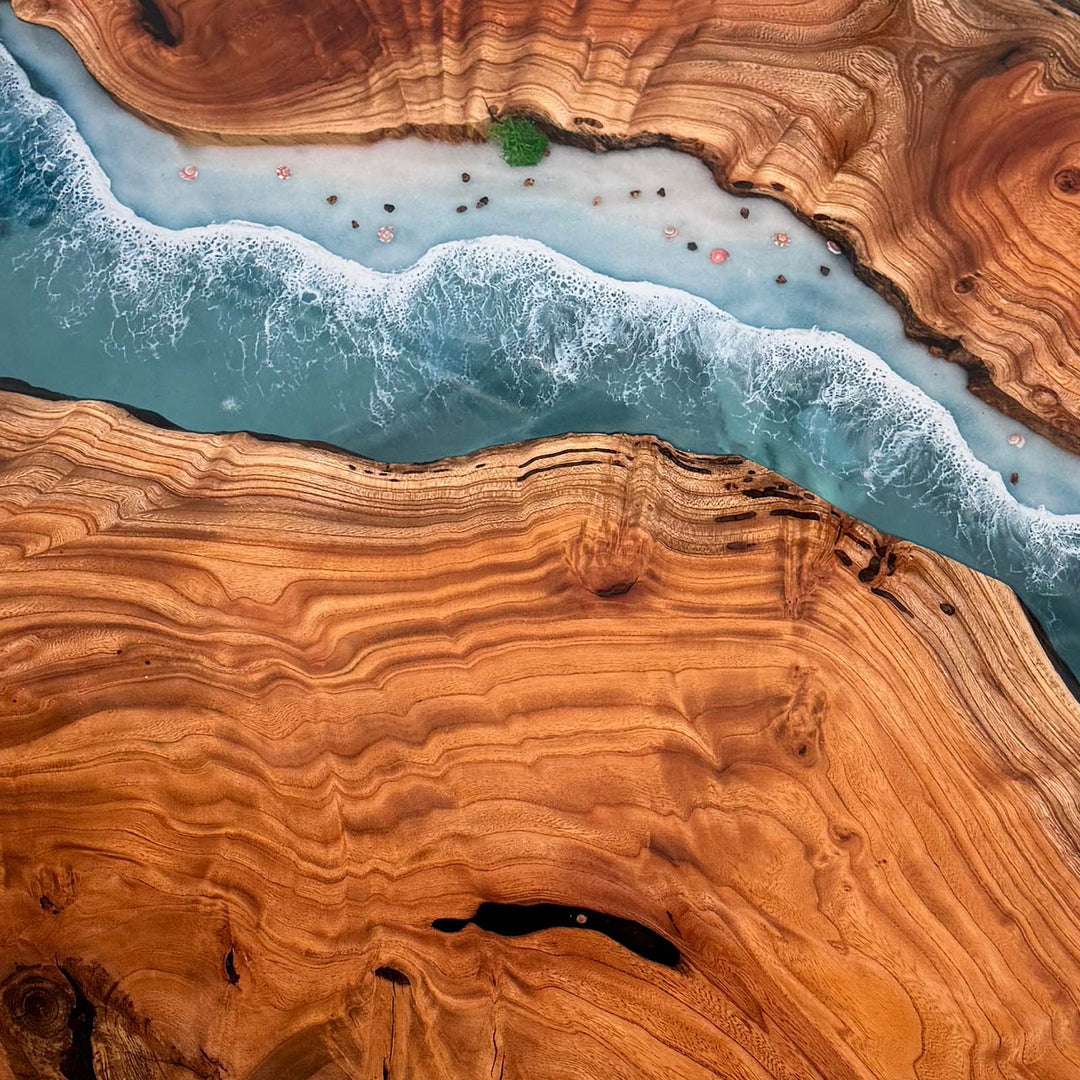 Round Ocean Wave Beech Coffee Table by Thomas Dawn