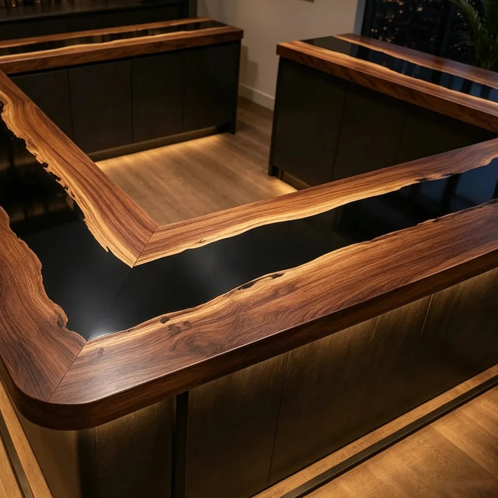 Black Walnut Epoxy Bar Counter by Thomas Dawn