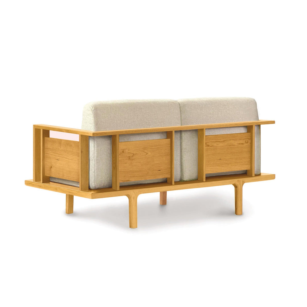 Sierra wood-panel loveseat rear view