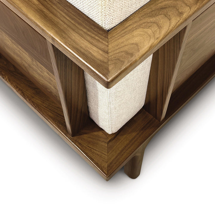 Sierra wood-panel loveseat in natural walnut