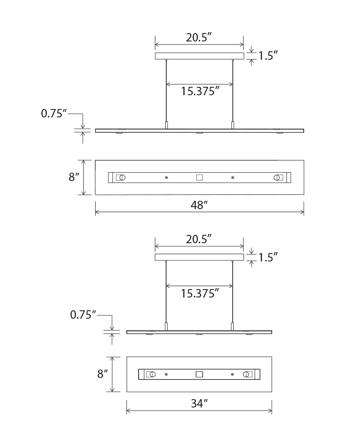 Vix LED Linear Pendant by Cerno Pendants Cerno