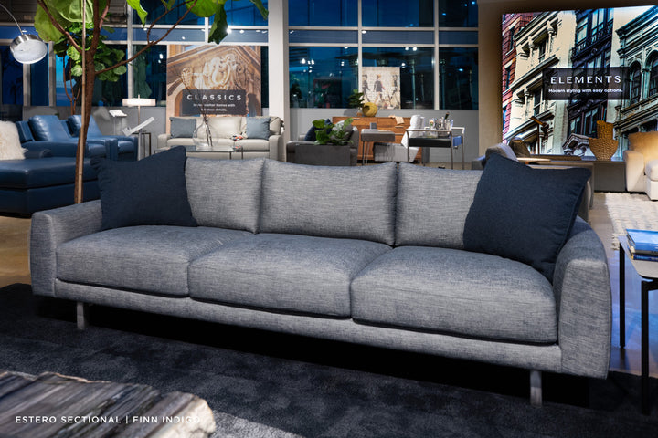 Estero Sofa by American Leather — family sectional styling; configuration and additional pieces shown are not included