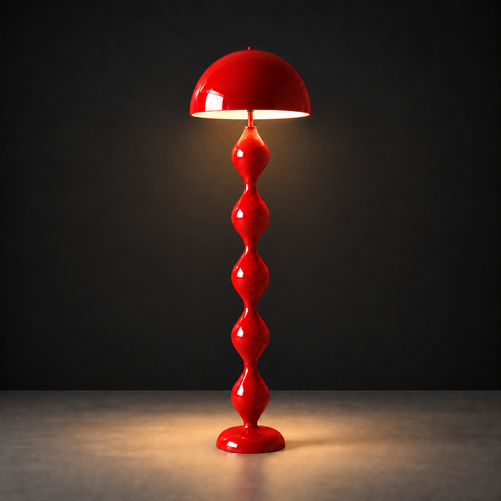 Zara Groove Floor Lamp | Red by Interior Moderna - view 2