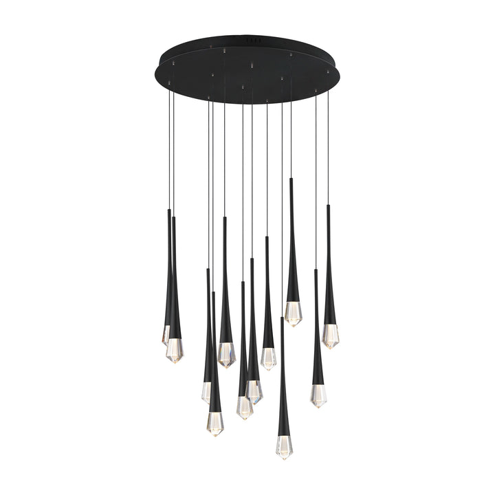 Pierce 12-Light LED Pendant by Studio M Lighting in Black