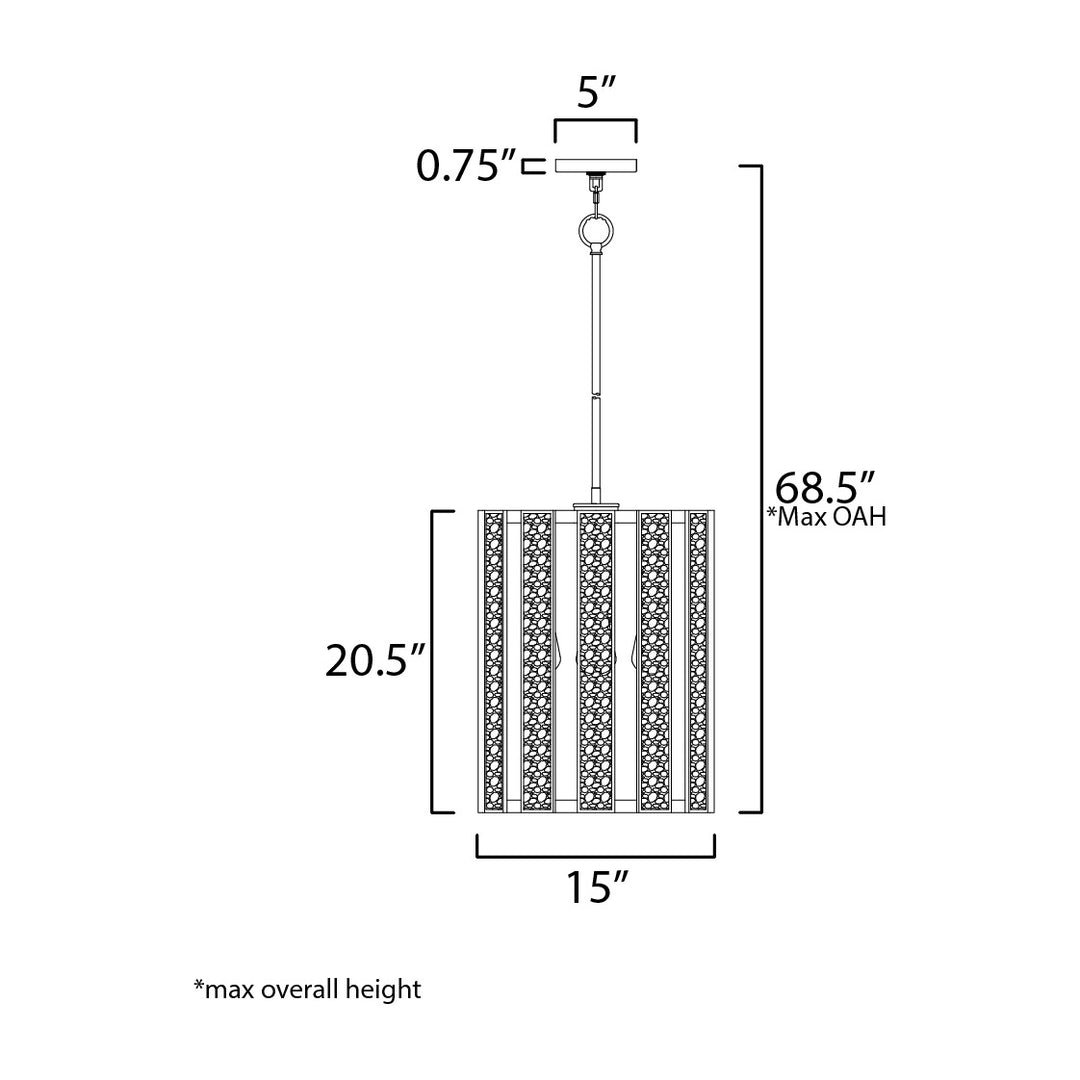 Miramar 3-Light Foyer Pendant by Studio M Lighting – line drawing