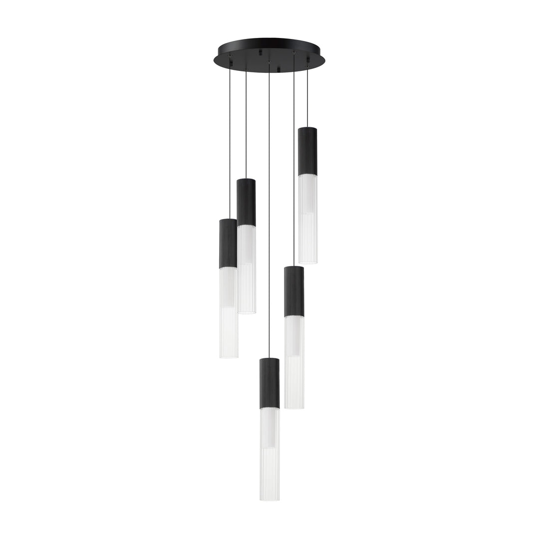 Reeds 5-Light LED Pendant by Studio M Lighting in Black
