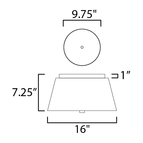 Miles 16 LED Flush Mount by Studio M Lighting – line drawing