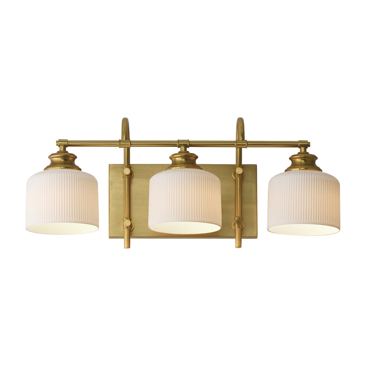 Bisque 3-Light Bath Vanity by Studio M Lighting in Natural Aged Brass