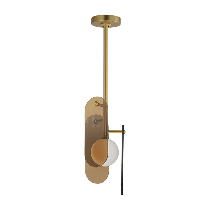Megalith - Glass Megalith Stem Hung Pendant by Studio M Lighting in Natural Aged Brass