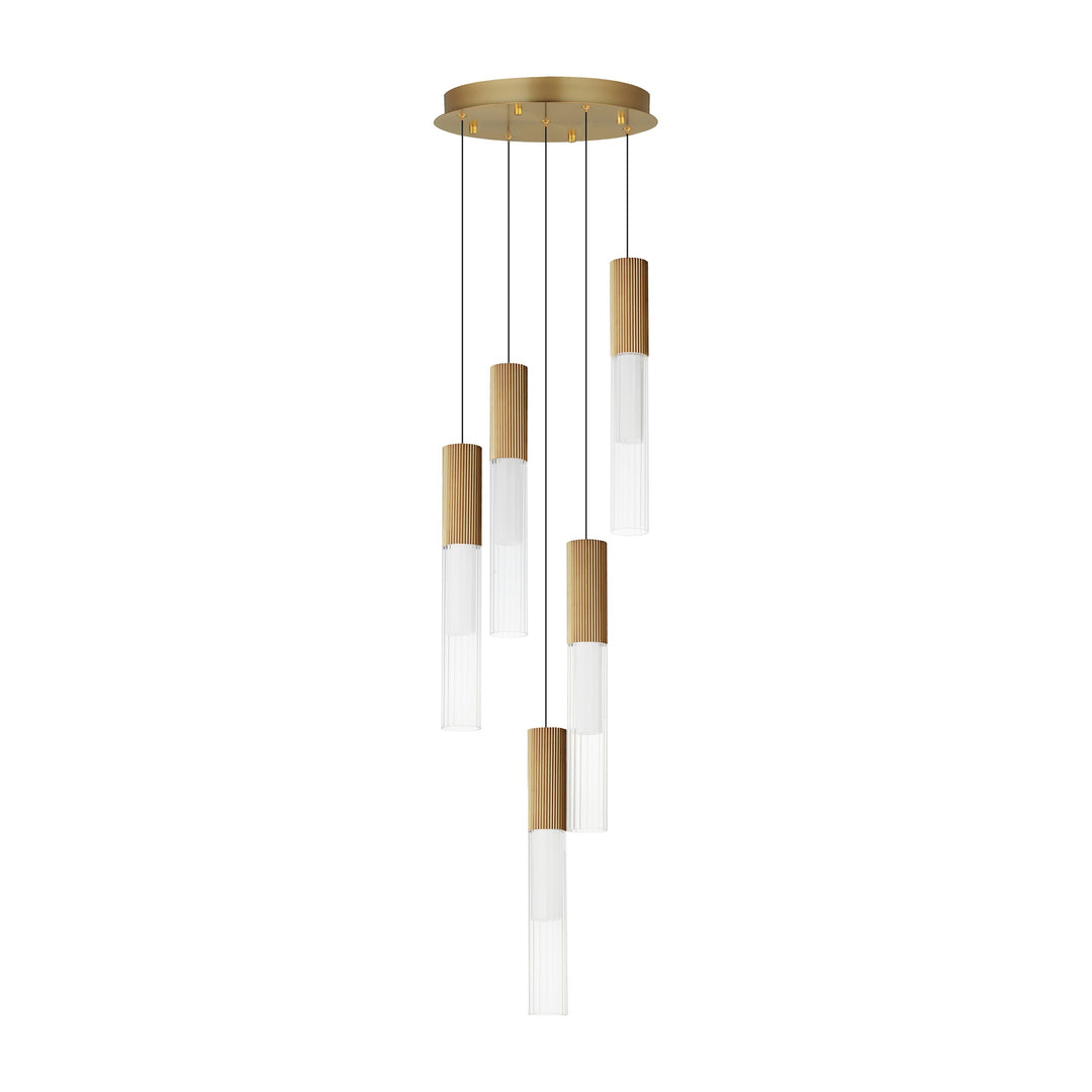 Reeds 5-Light LED Pendant by Studio M Lighting in Gold