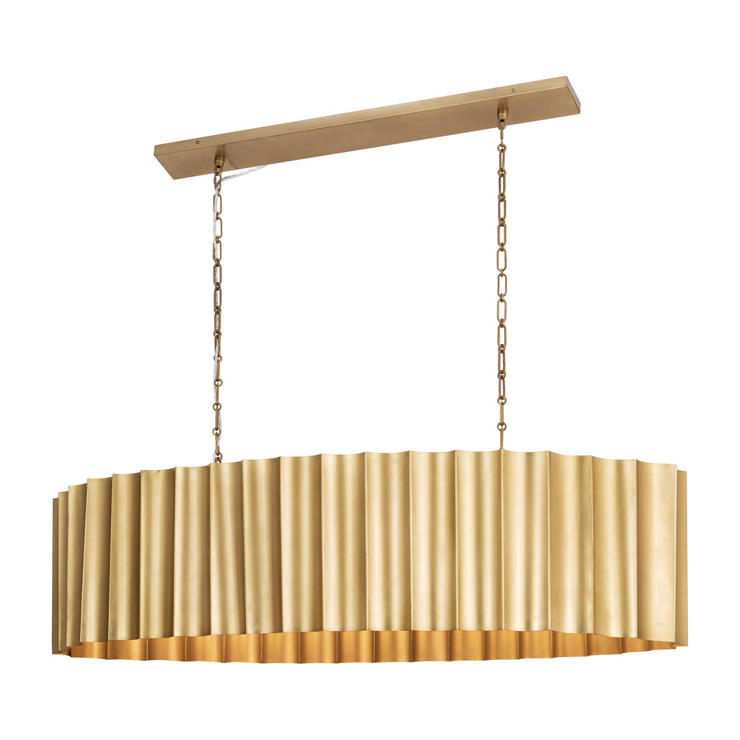 Allegra 5-Light Linear Pendant by Studio M Lighting in Weathered Brass