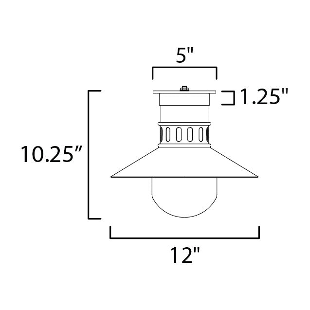 Admiralty 1-Light Outdoor Flush Mount by Studio M Lighting – line drawing
