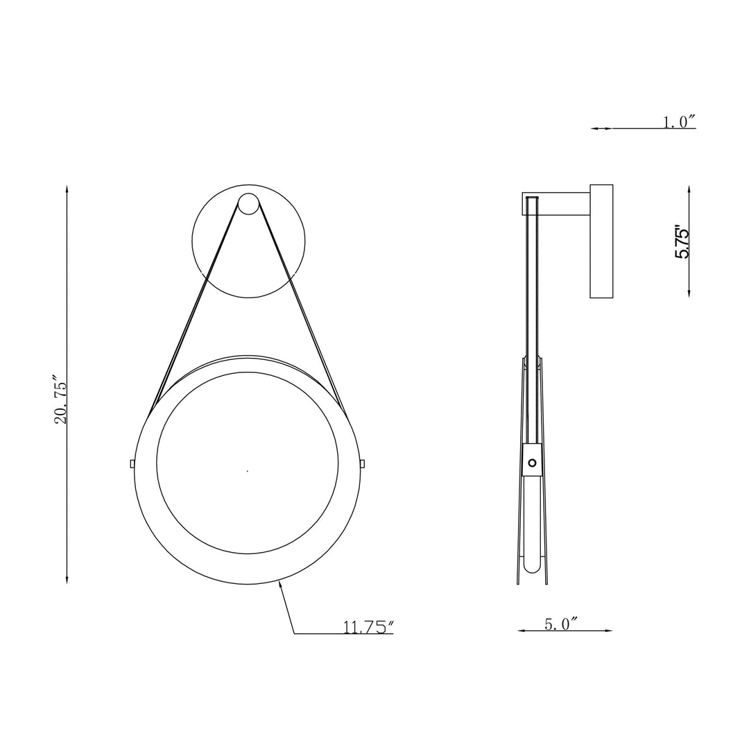 Tether LED Wall Sconce by Studio M Lighting – line drawing