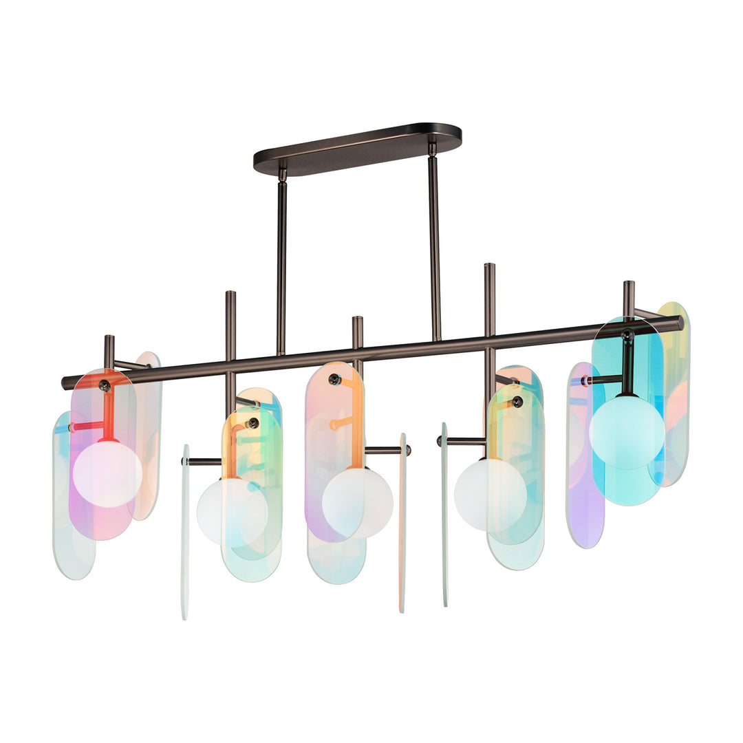 Megalith - Glass Megalith 5-Light Linear by Studio M Lighting in Brushed Bronze