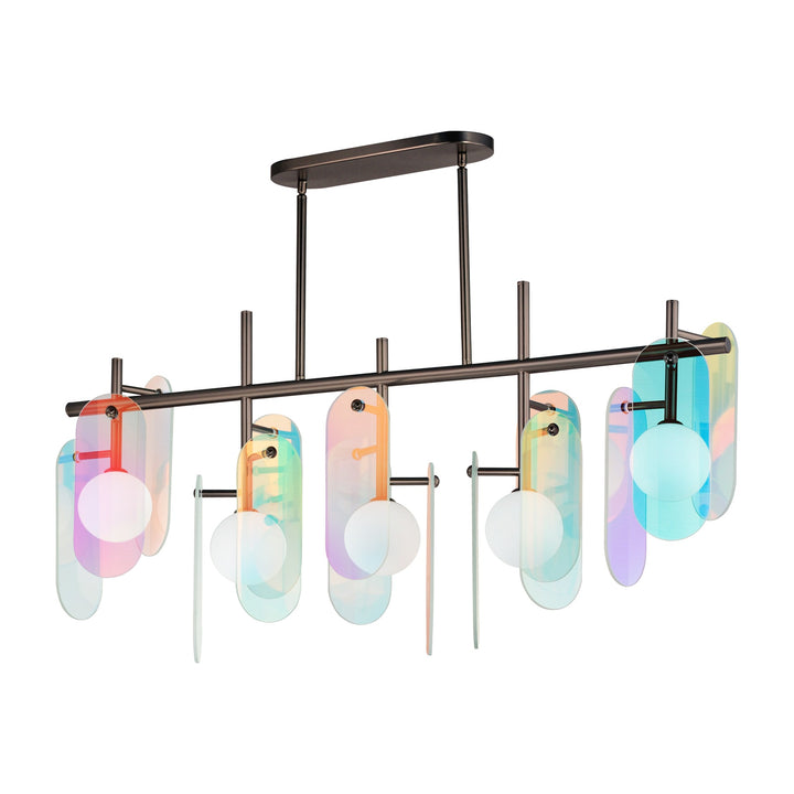 Megalith - Glass Megalith 5-Light Linear by Studio M Lighting in Brushed Bronze