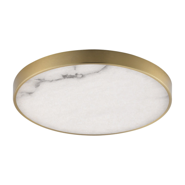 Slab 12 LED Alabaster Flush Mount by Studio M Lighting in Natural Aged Brass