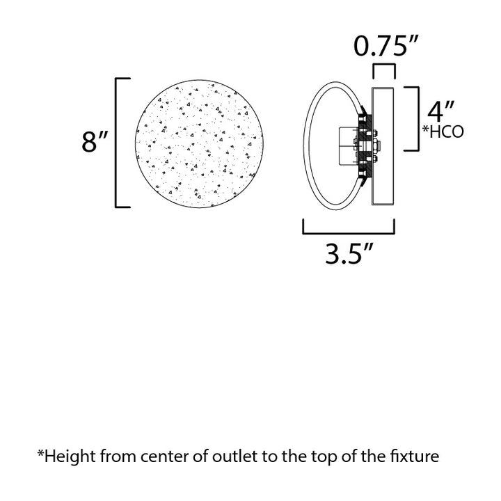 Soda Pop 8" LED Wall Sconce by Studio M Lighting – line drawing