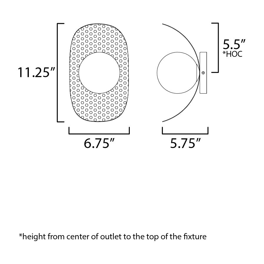 Chips LED Sconce by Studio M Lighting – line drawing
