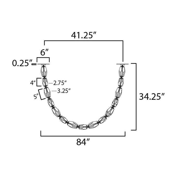 Dolce Vita 84" LED Pendant by Studio M Lighting – line drawing