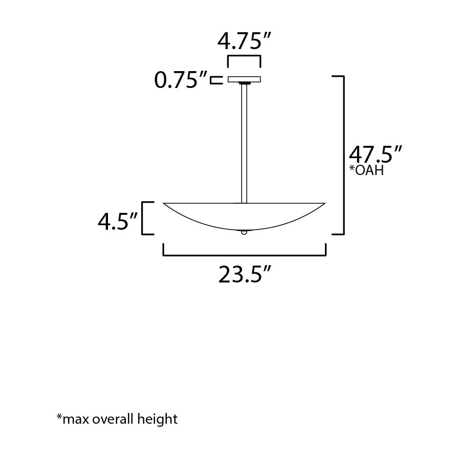 Vesta 24" LED Pendant/Semi-Flush by Studio M Lighting – line drawing