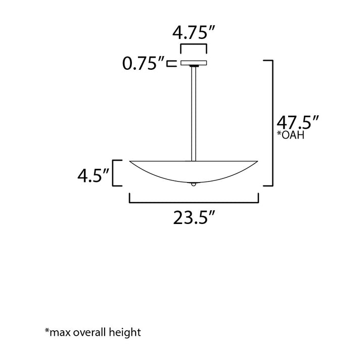 Vesta 24" LED Pendant/Semi-Flush by Studio M Lighting – line drawing