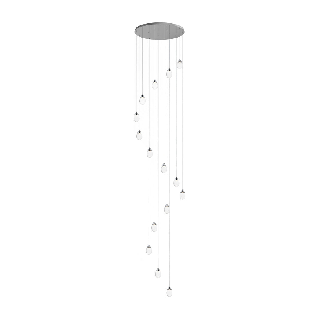 Dewdrop 15-Light LED Pendant by Studio M Lighting in Polished Chrome