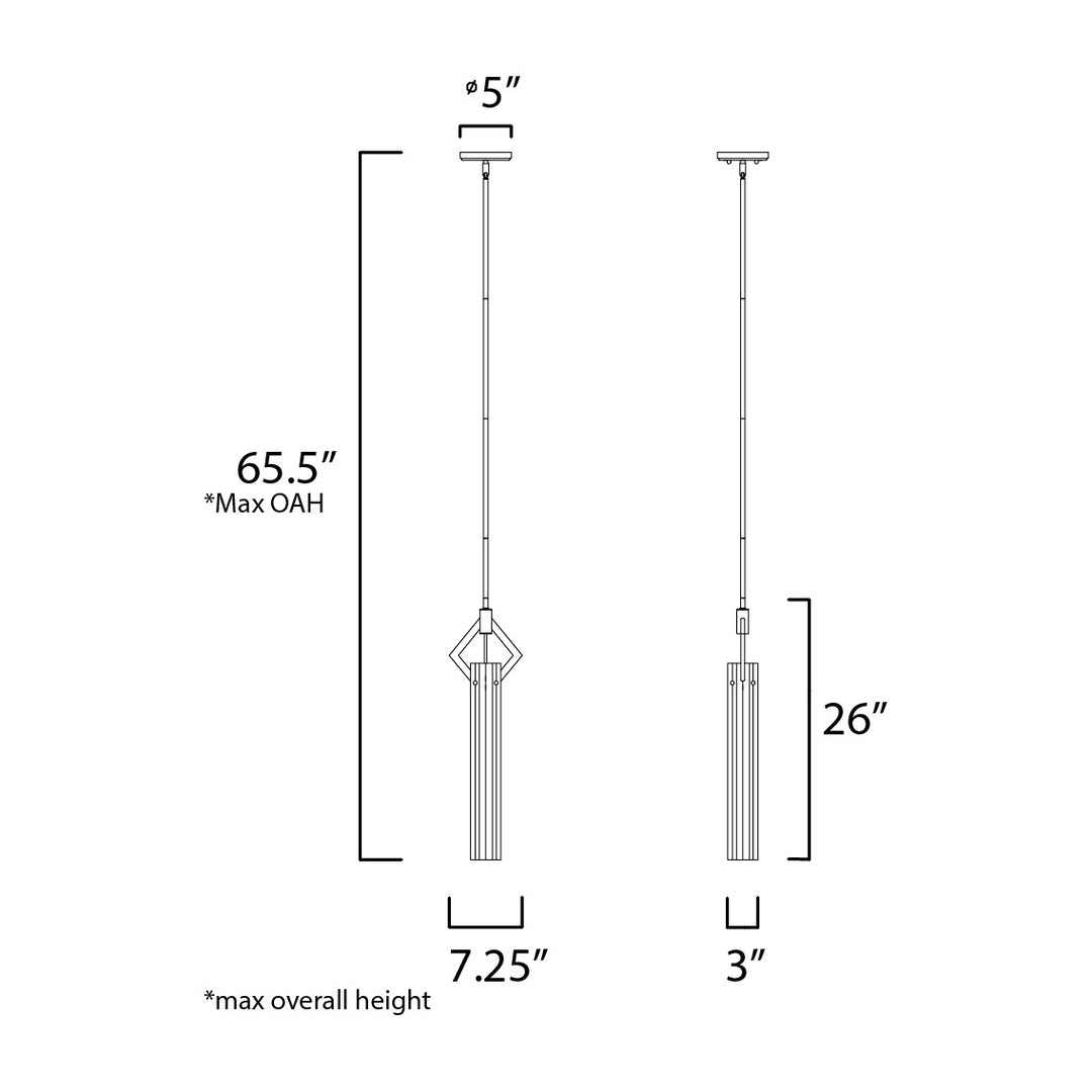 Flambeau Mini Pendant by Studio M Lighting – line drawing