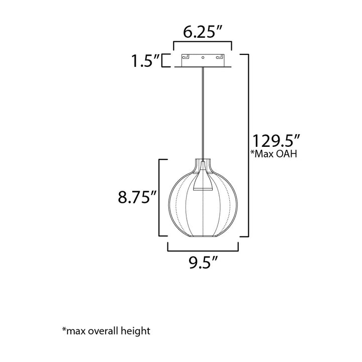 Ray Dance LED Globe Pendant by Studio M Lighting – line drawing