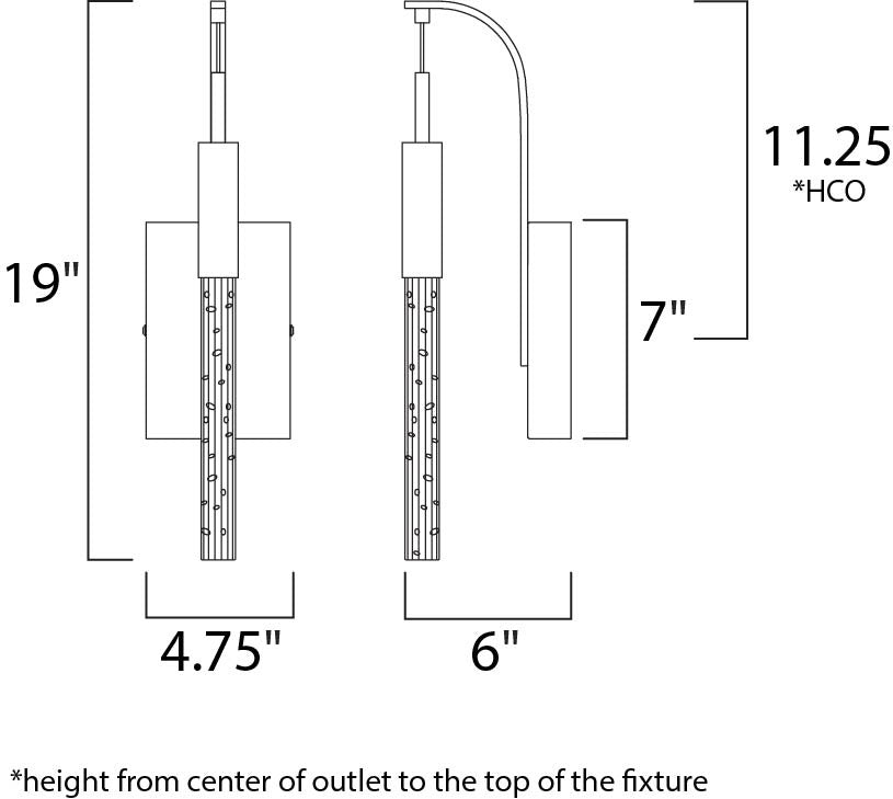 Scepter tor Wall Sconce by Studio M Lighting – line drawing