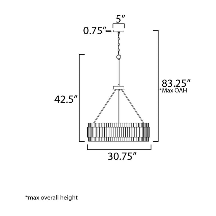 Satori 6-Light Chandelier by Studio M Lighting – line drawing