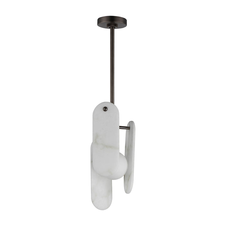Megalith - Glass Megalith Stem Hung Pendant by Studio M Lighting in Brushed Bronze