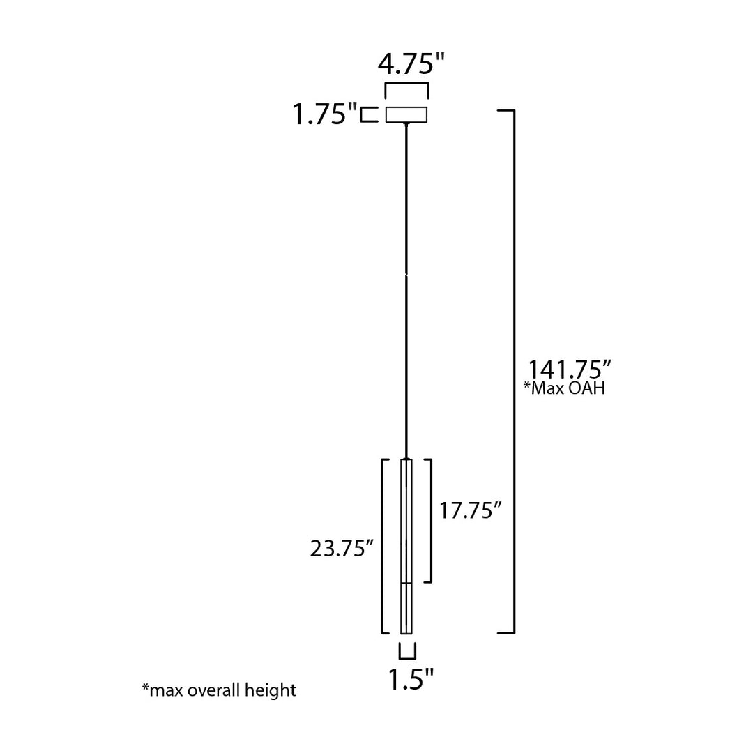 Diaphane LED 1-Light Pendant 151022 by Studio M Lighting – line drawing