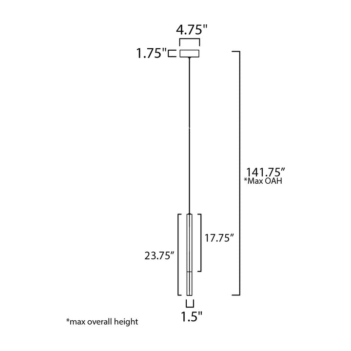 Diaphane LED 1-Light Pendant 151022 by Studio M Lighting – line drawing