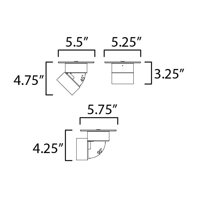 Swinger Mini Adjustable LED Flush Mount by Studio M Lighting – line drawing