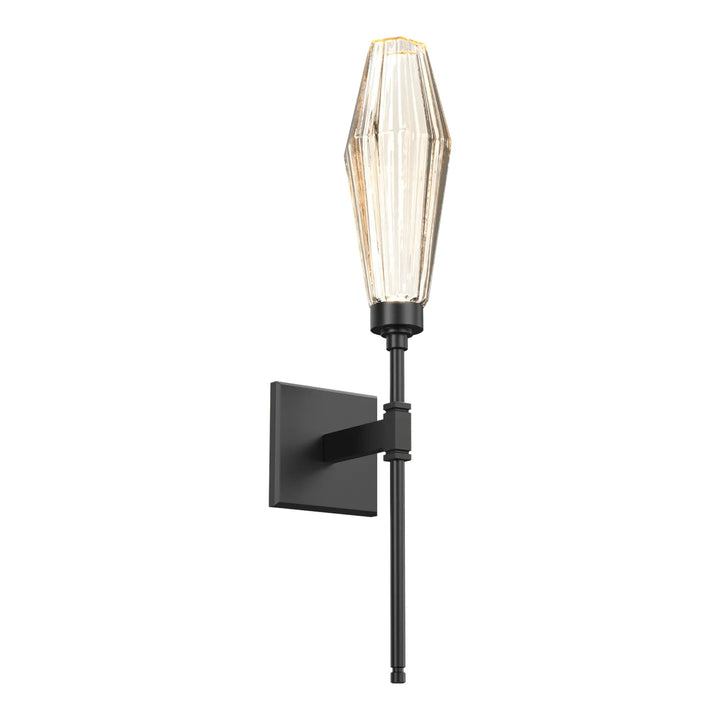 Aalto Belvedere Sconce by Hammerton Studio – Standard Sconce in Matte Black with Amber glass