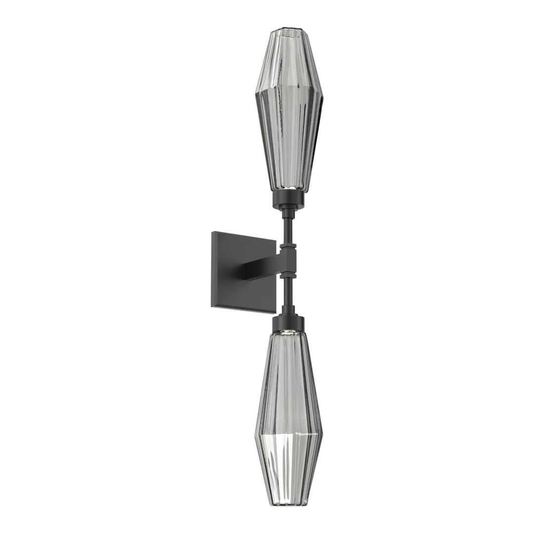 Aalto Double Sconce by Hammerton Studio in Matte Black with Smoke glass