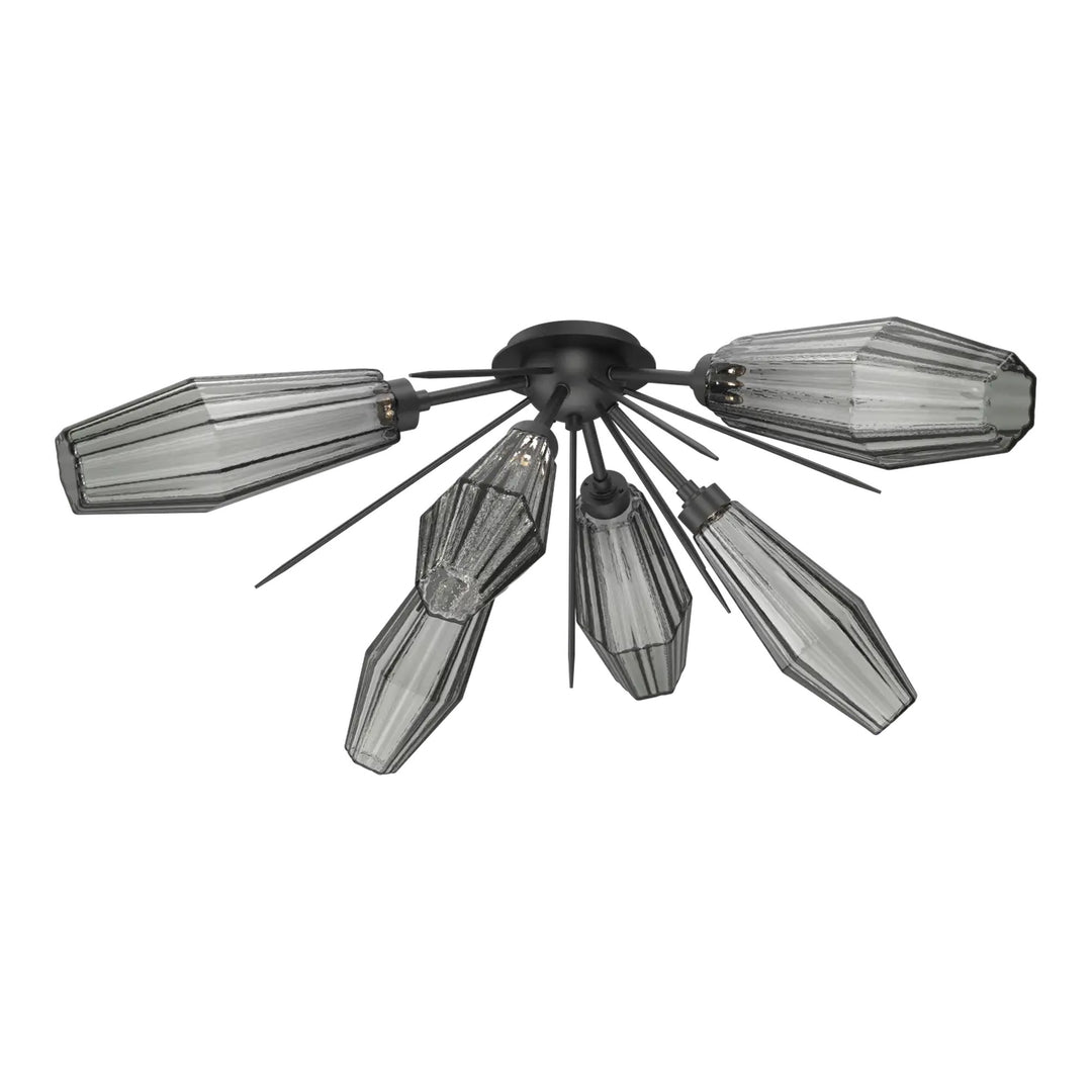 Aalto Half Starburst Flush Mount by Hammerton Studio in Matte Black with Smoke glass