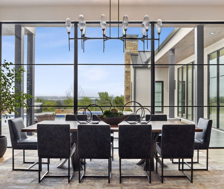 Aalto Linear Belvedere Chandelier by Hammerton Studio in a styled interior