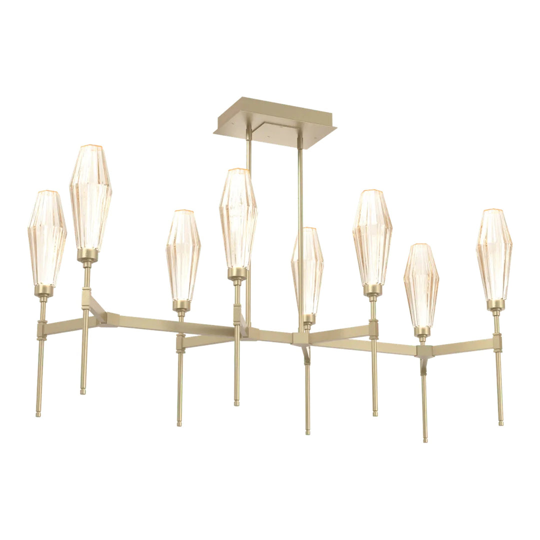 Aalto Linear Belvedere Chandelier by Hammerton Studio – Medium in Gilded Brass