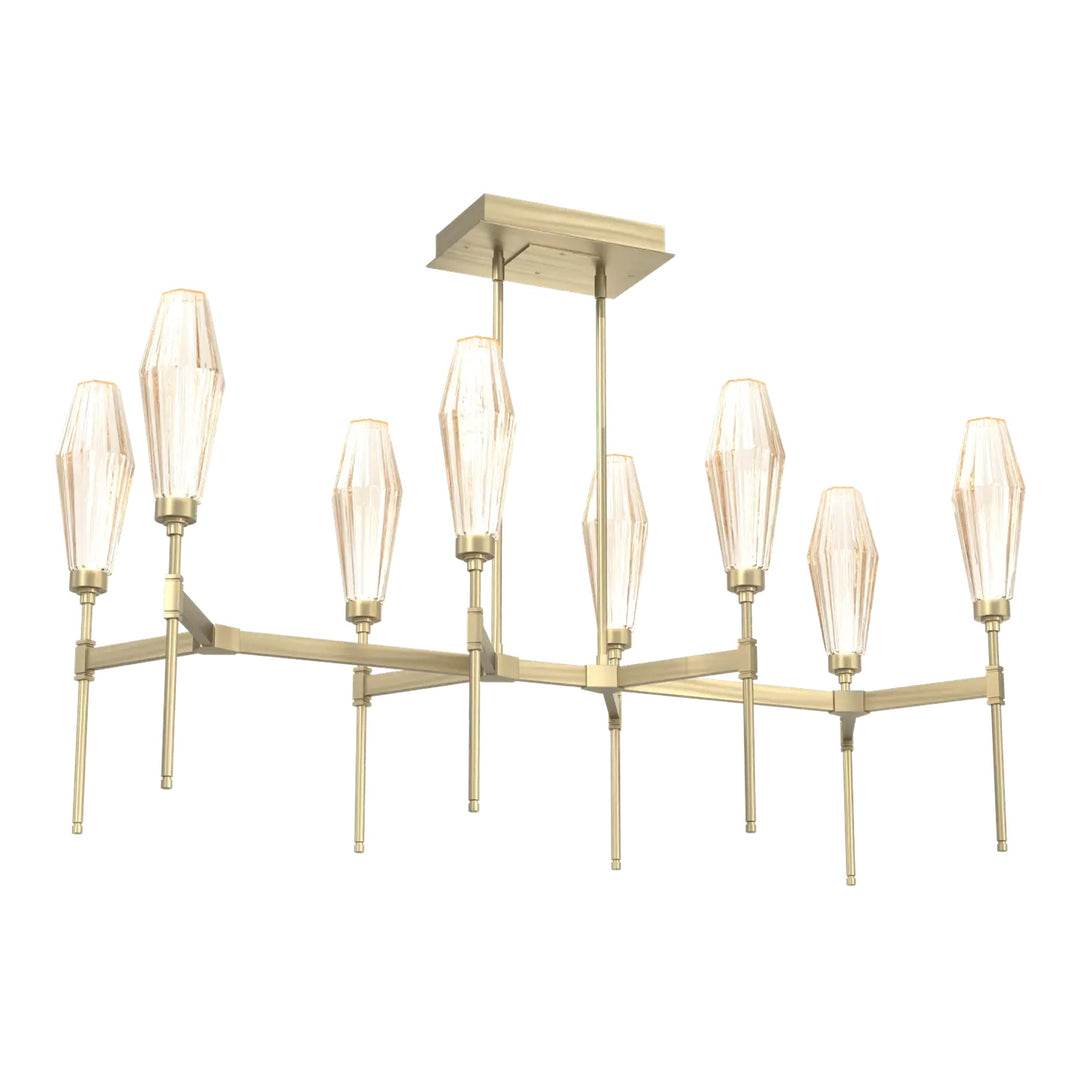 Aalto Linear Belvedere Chandelier by Hammerton Studio – Medium in Heritage Brass