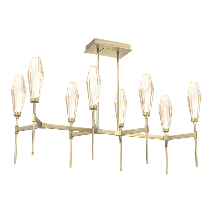 Aalto Linear Belvedere Chandelier by Hammerton Studio – Medium in Heritage Brass