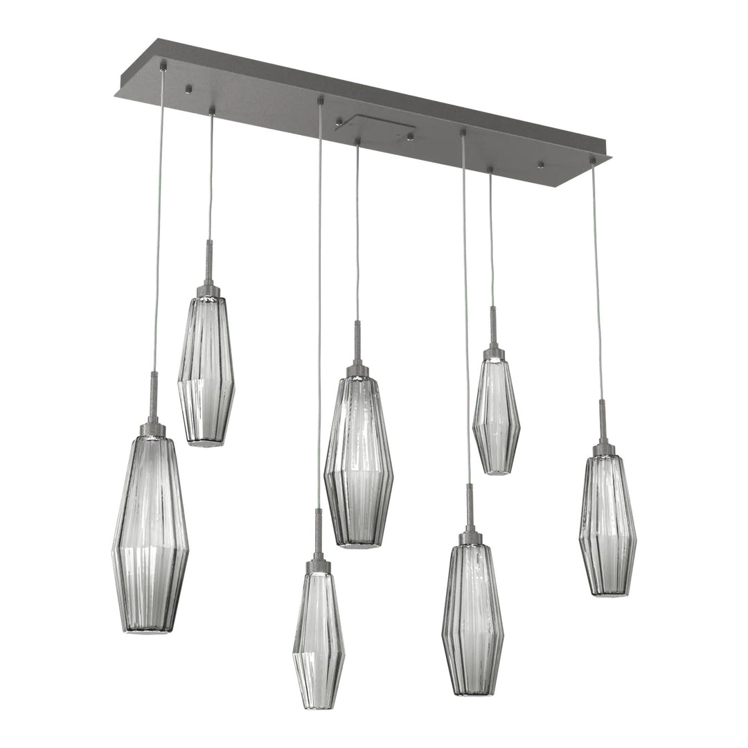 Aalto Linear Pendant Chandelier by Hammerton Studio – 7 Lights in Graphite