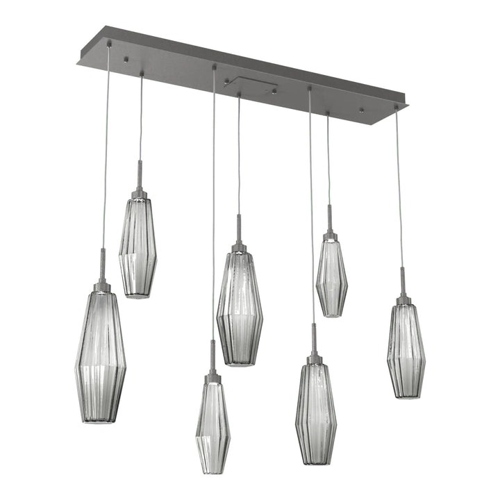 Aalto Linear Pendant Chandelier by Hammerton Studio – 7 Lights in Graphite