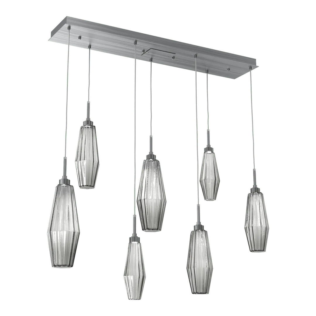 Aalto Linear Pendant Chandelier by Hammerton Studio – 7 Lights in Gunmetal