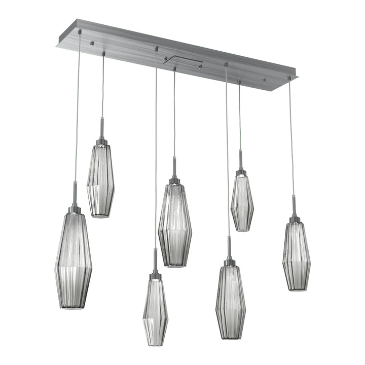 Aalto Linear Pendant Chandelier by Hammerton Studio – 7 Lights in Gunmetal