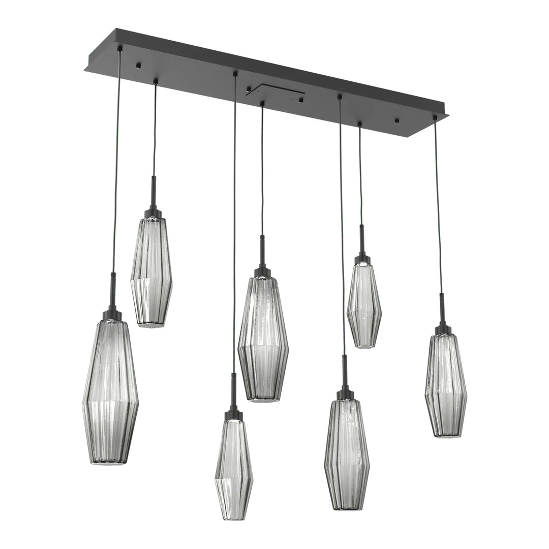 Aalto Linear Pendant Chandelier by Hammerton Studio – 7 Lights in Matte Black