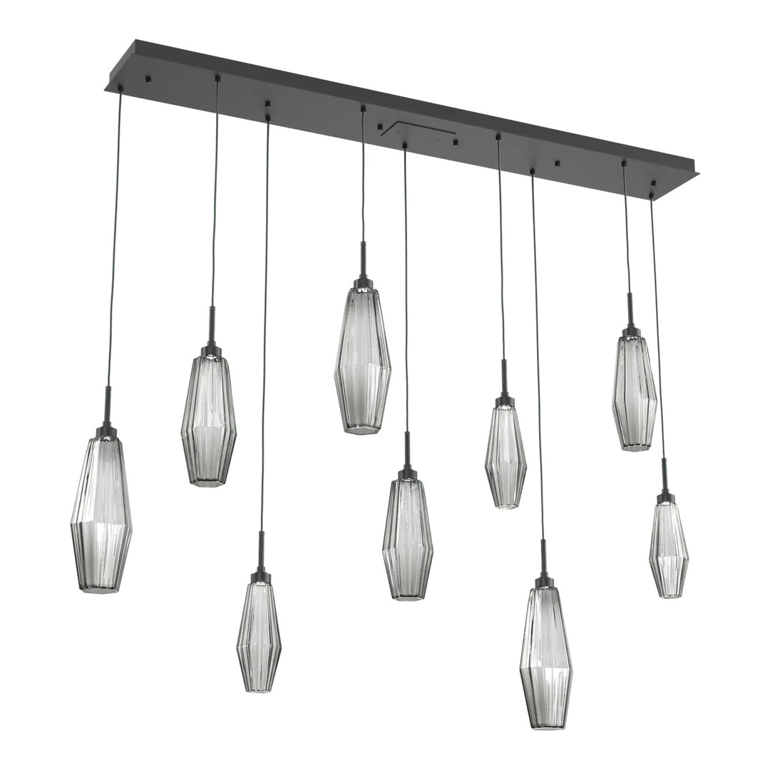 Aalto Linear Pendant Chandelier by Hammerton Studio – 9 Lights in Matte Black